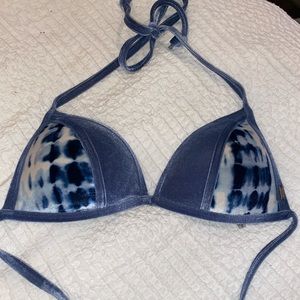 Pink blue tie dye bikini top